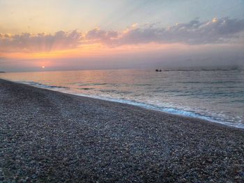 Scenic view of sunset over sea
