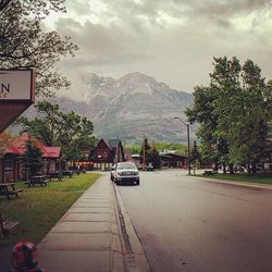 Cloudy sky over mountains