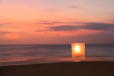 Scenic view of sea at sunset