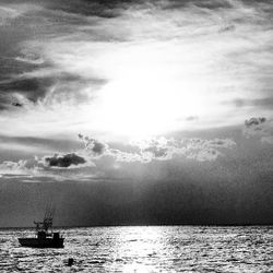 Boat sailing in sea