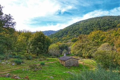 Scenic view of land against sky