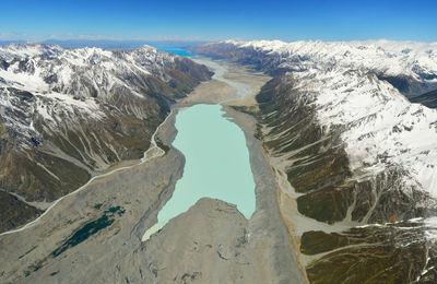 Scenic view of snowcapped mountains at mt cook national park