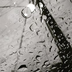 Close-up of water drops on glass