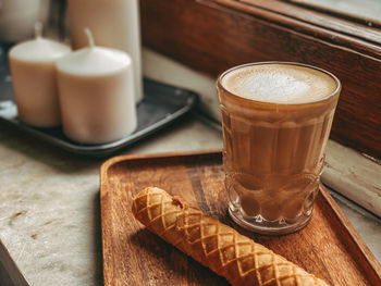 Coffee cup on table