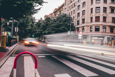 Blurred motion of city street