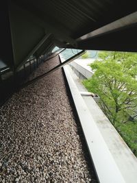 High angle view of railroad tracks