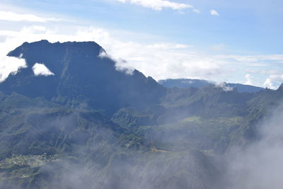 Scenic view of mountains against sky