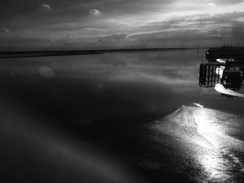 Reflection of clouds in lake