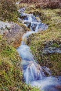 Water flowing through rocks