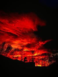 Scenic view of dramatic sky at sunset