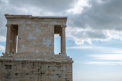 Athens, greece - february 13, 2020. ruins of parthenon on the acropolis - 447 bc - in athens, greece