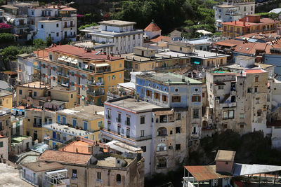 High angle view of buildings in southern italy