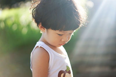 Portrait of young asian boy