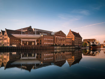 Reflection of buildings in river