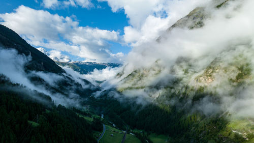 Scenic view of mountains against sky