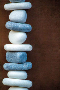 Stack of stones on table