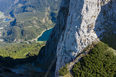 High angle view of panoramic shot of land