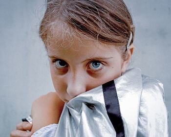 Close-up portrait of cute girl. 