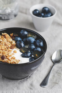 High angle view of breakfast in bowl