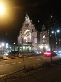 Illuminated street at night