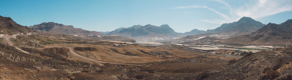 Panoramic view of mountains against sky