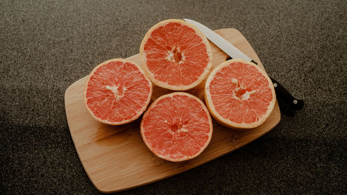 High angle view of oranges