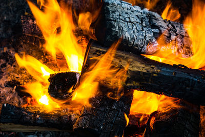 Fire in dark room