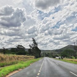 Road by landscape against sky