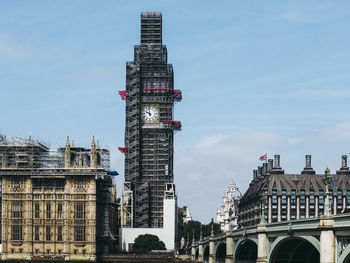 Low angle view of buildings against sky