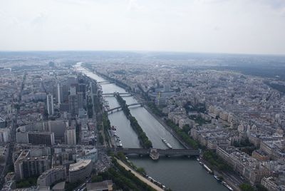 Aerial view of cityscape against sky