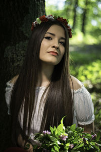 Portrait of young woman