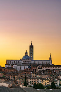 View of building against sky during sunset