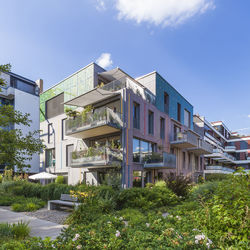 Germany, tuebingen, passive houses at quater 'alte weberei'