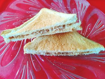 High angle view of cake on plate