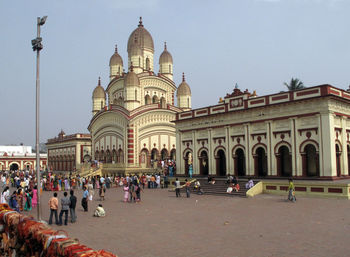 Low angle view of dakshineswar kali temple against clear sky