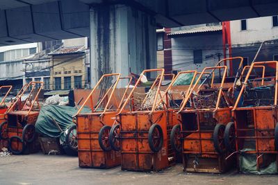 Metal machinery in factory