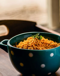 Close-up of food in bowl on table