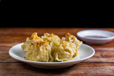 Close-up of food in bowl on table