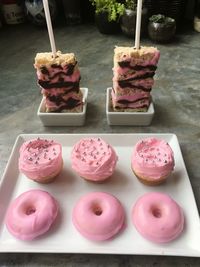 Close-up of ice cream on table