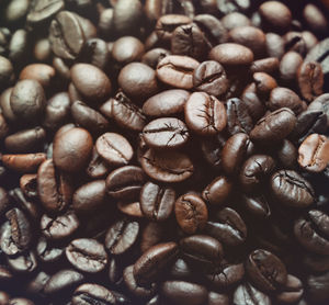 Full frame shot of roasted coffee bean