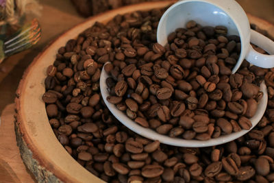 Close-up of roasted coffee beans