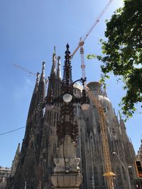 Low angle view of traditional building against clear sky