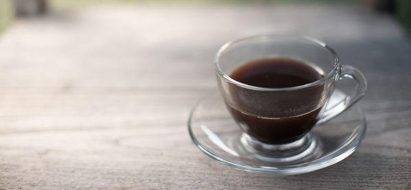 Close-up of coffee on table