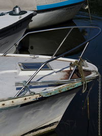 Fishing boat moored in sea