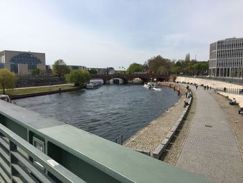 View of canal along buildings