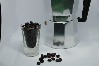 Close-up of coffee served on table