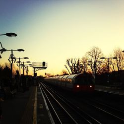 Railroad tracks at dusk