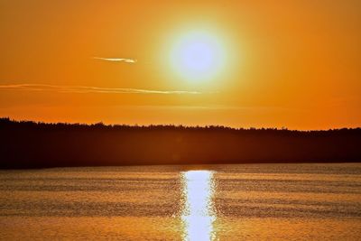 Scenic view of sunset over sea