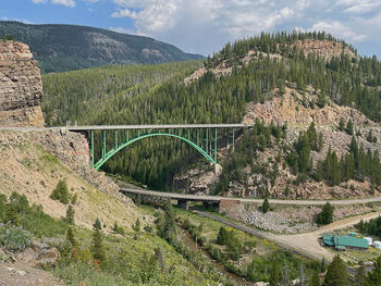 Scenic view of bridge over river against sky