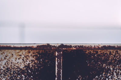 Close-up of metal bench